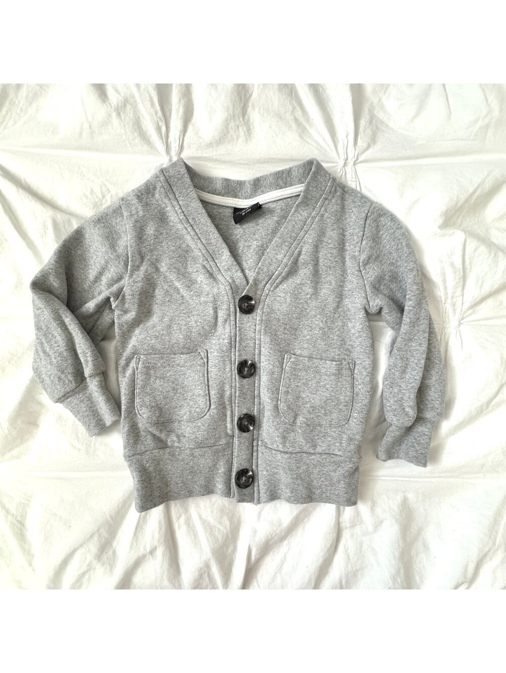 Little Bipsy Light Gray Cardigan Sweatshirt